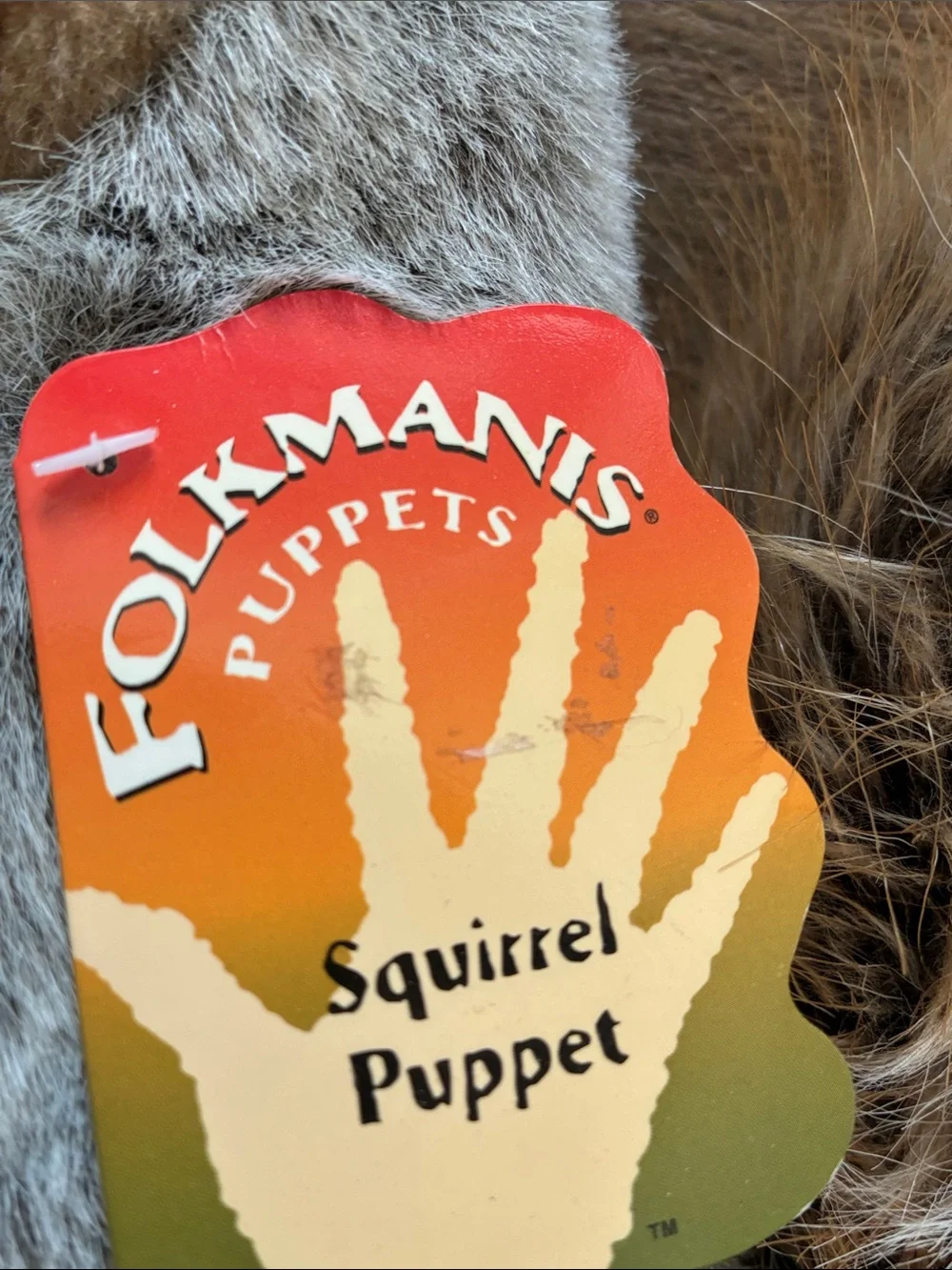 Folkmanis Gray Squirrel Puppet Plush Toy - Interactive Small Pet Toy